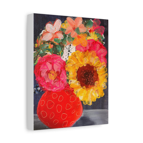 Peonies & Sunflower Vase