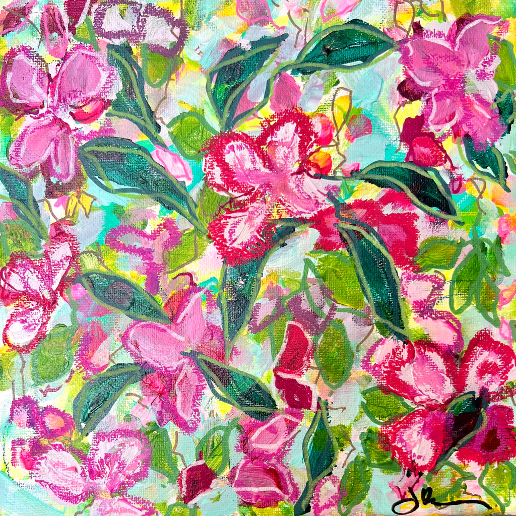 Rock Rose I - Mixed Media on Canvas