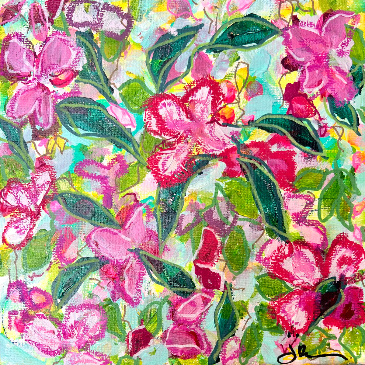 Rock Rose I - Mixed Media on Canvas