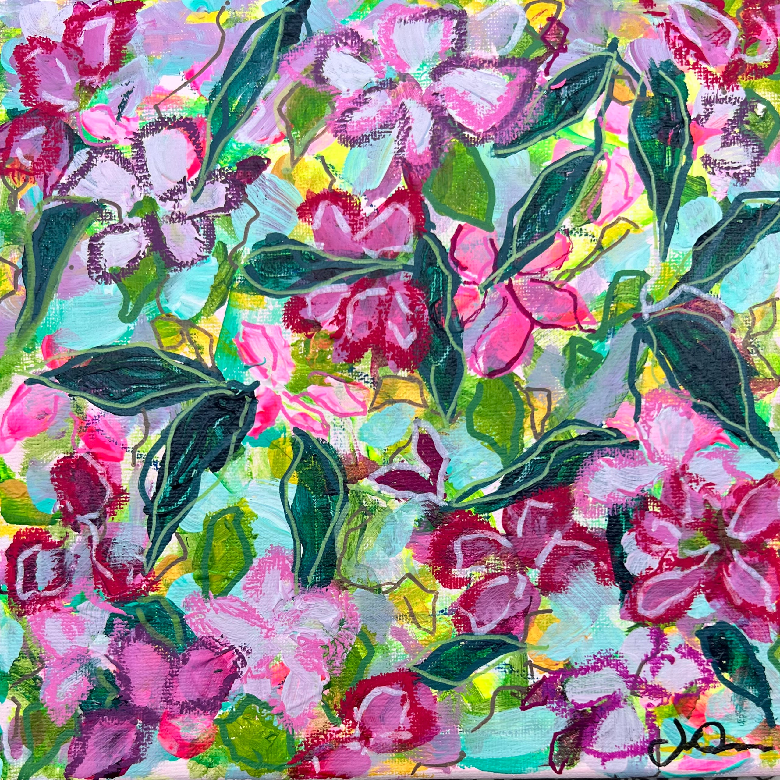 Rock Rose II - Mixed Media on Canvas